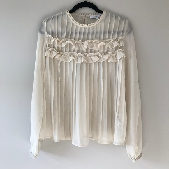 Driving Down Rodeo Pleated Ruffle Blouse - Picture 2 of 4